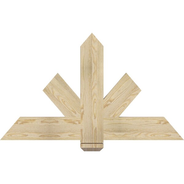 Ekena Millwork Kennewick Rough Sawn Timber Gable Bracket, Douglas Fir, 48"W x 28"H x 2"D x 6"F, 14/12 Pitch GBW048X28X0206KEN00RDF - main